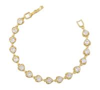 Generico Braccialetto scintillante ed elegante in rame colorato a forma di cuore per le donne Bracciali Gomma Personalizzati (C, One Size)