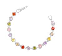 Generico Braccialetto scintillante ed elegante in rame colorato a forma di cuore per le donne Bracciali Gomma Personalizzati (B, One Size)