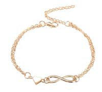 Generico Bracciali A Catena Con Ciondoli | Gioiello Artigianale In Lega Con Ciondolo Cuore 'Amore,Accessorio da Polso Romantico per Fidanzata Madre Moglie Sorella Amica e Figlia