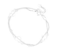Generico Bracciali A Cuore Per Donne | Bracciali Da Catena 'Amore Da Polso - Doppio Strato Regolabile Polso, Gioiello Moda Compleanno Amicizia Matrimonio