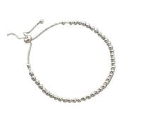 Generico bracciali donna argento Braccialetti in argento sterling for donne con perline, regolabili, fatti a mano, semplici, for compleanno e Natale