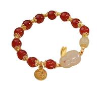 Generico Bracciali Estivi Jade Gold Bracelet Natural Gold Branch Jade Women Golden Branches And Jade Leaves Bracelet Double Layer Bracelet Set Bracciali Argento (Red #3, One Size)