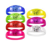 Genérico Bracciali LED - luminosi comodi Attivati Voce, 7 Pezzi, Bracciali Con Illuminazione a LED - Per Bambini E Ragazze Casa Attività Interne ed Esterne, Campeggio Scuola