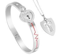 Generico Bracciali Per Coppie - Polsino Regolabile 'amore Da 5,8 Cm, Bracciale Per Coppie In Acciaio Inossidabile | Polsino Per Relazioni Con Proiezione Cardiaca | Braccialetti Romantici A Forma Di