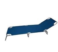 Generico Brandina Lettino da Spiaggia Basso Pieghevole in Metallo e Poliestere 600D Blue Navy da Campeggio Spiaggia Giardino