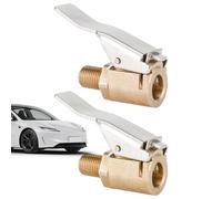 Generico Brass Lock Air Chuck, Tire Inflator Connector, 2 Pieces Inflator Tool with Sturdy Build, Vehicle Accessory, Air Pump Adapter with Secure Lock, Tire Maintenance for Car Truck