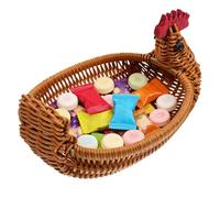 Generico Bread Basket | Chicken Shape Imitation Rattan Organizer | Woven Fruit Storage Basket,for Vegetables Chips Potatoes Bread Crackers Kitchen Pantry Counter Table Shelf Party Entryway Easter