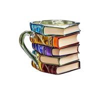 Generico Breakfast Cereal Cup, Book Design Mug, 5.12x3.94x3.94 Inches 3D Vintage Glass Drinkware, Ergonomic Handle Accessory for Kitchen, Coffee, Water, Readers, Librarians, Book Lovers