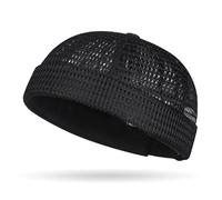 Generico Breathable Brimless Hat Men's Breathable Brimless Docker Hat - Lightweight Mesh Skull cap for Summer Outdoor Wear (Black)