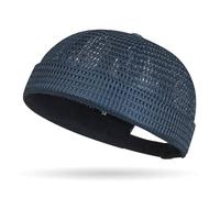 Generico Breathable Brimless Hat Men's Breathable Brimless Docker Hat - Lightweight Mesh Skull cap for Summer Outdoor Wear (Navy Blue)