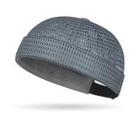 Generico Breathable Brimless Hat Men's Breathable Brimless Docker Hat - Lightweight Mesh Skull cap for Summer Outdoor Wear (Dark Gray)