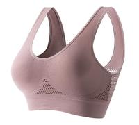 Generico Breathable Cool Liftup Air Bra, Wireless Plus Size Sports Bra with Mesh Support, Breathable Anti-Sagging for Women (Bean Paste Color,4XL)
