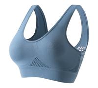 Generico Breathable Cool Liftup Air Bra, Wireless Plus Size Sports Bra with Mesh Support, Breathable Anti-Sagging for Women (Blue,L)
