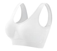 Generico Breathable Cool Liftup Air Bra, Wireless Plus Size Sports Bra with Mesh Support, Breathable Anti-Sagging for Women (White,4XL)