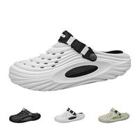 Generico Breathable Slip-On Sandals for Men, Men's Garden Clogs, Hollow Design, Thick Sole Beach Sandals, Lightweight Comfort (White,42)