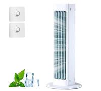 Generico Breezamax, Portable Air Conditioning Fan Desktop Shaking Head Wall MountedBeat the Scorching Heat & Humidity Instantly, With Hook Portable (White,Charging)