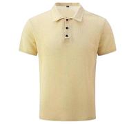 Generico Breeze Shirts for Men Ultra Comfortable Polo Shirt Textured Breathable, Quick Dry Refreshing Silky (Beige,XXL)