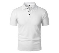 Generico Breeze Shirts for Men Ultra Comfortable Polo Shirt Textured Breathable, Quick Dry Refreshing Silky (White,3XL)