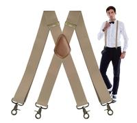 Generico Bretelles pour Pantalon - Élastiques Résistants avec Pinces Fortes | Accessoires de Mode Confortables | Style Vintage pour Tenue Formelle, Mariage ou Randonnée