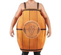 Generico Brewing Barrel Costume - 33.07x26.77 Inches Beer Barrel Men's Costume | Halloween Funny Creative Outfit Costumes Suspenders for Men Kids Halloween Parties Dress Up Occasions