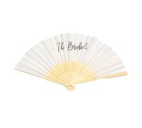 Generico Bridal Hand Folding Fan - 2Pcs Monogrammed Set | Summer Party Prop | Lightweight Foldable Polyester Material, Elegant Letter Print Design, 20x34cm Size, Reusable Keepsake, for Bachelorette