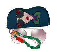 Generico Brillen Case for Women - Borsa di stoccaggio in silicone 1x portatile con cerniera e nastro da polso | morbida per occhiali da sole Girl Children Organizzatore da campeggio