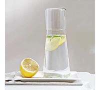 Generico Brocca per acqua da comodino in vetro trasparente con bicchiere notturna camera letto decanter collutorio bagno set di brocce ospiti