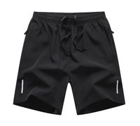 Generico Brysha Mens Shorts Quick-Dry Athletic Shorts with Zipper Pockets, Lightweight Breathable Activewear for Gym, Running, And Casual Wear