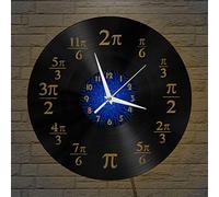 Generico BSTIT Matematica Pi greco Orologio da parete in vinile, Orologio da parete in vinile nero 12 pollici per camera da letto in soggiorno(12 inchs B with LED)