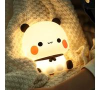 Generico Bubbu E Duddu Luce Notturna, Luce Notturna In Silicone Panda Carinos, Lampada Animale Squishy LED Con 3 Modalità Di Cambiamento Colore, Luce Notturna Dimmerabile Per Allattamento Bambini