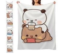 Generico Bubu Dudu - Coperta in Pile Ultra Morbida E Calda in Flanella Felpata, Delicata Sulla Pelle, Graziosa Coperta per Soggiorno, Camera Da Letto, Ufficio E Divano (B,76 * 100cm)