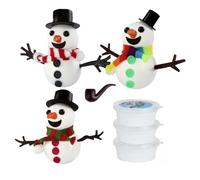Genérico Build a Snow Man Kit | DIY Christmas Snow Man Clay | Modeling Clay for Kids,for Party Holiday Winter Activities Classroom Class School Play Celebration
