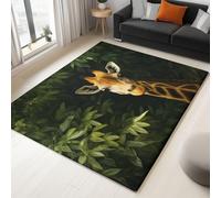 Generico Buio Tappeto Antiscivolo lavabile 60 x 90 cm Animale Giraffa Della Giungla Tappeti, Soggiorno Camera Da Letto Pelo Corto - Per soggiorno camera da letto sala da pranzo Domestica Tappeti