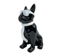 Genérico Bulldog Sculpture Collectible Figurine Scarf Glasses Dog Statue For Living Room Tabletop Decor | Bulldog Statue | Resin Dog Statue Decoration | French Bulldog Statue Decor