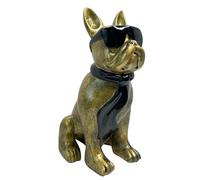 Genérico Bulldog Sculpture Collectible Figurine Scarf Glasses Dog Statue For Living Room Tabletop Decor | Bulldog Statue | Resin Dog Statue Decoration | French Bulldog Statue Decor