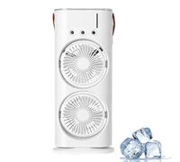 Generico Bullseyeair Portable Double Fan, 3 in 1 GetBullseyeair Fan, with Remote Control, 600ml Water Tank, for Home, Office, Bedroom (White)