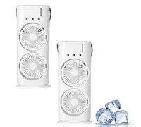 Generico Bullseyeair Portable Double Fan, 3 in 1 GetBullseyeair Fan, with Remote Control, 600ml Water Tank, for Home, Office, Bedroom (2-PCS White)