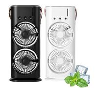 Generico Bullseyeair Portable Double Fan, Bullseyeair Rechargeable Misting Fan, 3 in 1 GetBullseyeair Fans, 3 Speed, with 600ml Tank, 3 Spray Heads, for Home, Office, Bedroom (Mix,Charging type)
