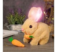 Generico Bunby - My Realistic Bunny Toy for Kids, Vitality Bliss Bunny, Realistic Bunny Toy for Kids, Vitality Bliss Stuffed Bunny with Sounds And Movements (Brown)