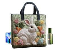 Generico Bunny Canvas Tote Bag - Shoulder Bags ¦ 35x30cm Rabbit Handbag, Purse Storage with Strap, Sling Carrier with Fabric Structure, Stylish Bag for Carrier Daily Travel