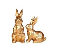 Generico Bunny Figurines 2-Pack, Vintage Easter Home Decor Resin Rabbits, Spring Table Centerpieces for Living Room, Bedroom, Office, Shelf, Porch, Garden, Holiday Party