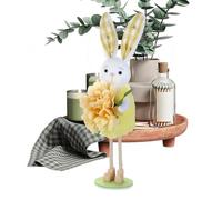 Generico Bunny Figurines - Easter Rabbit Statue | Cute Spring Standing Flower Decorations For Lawn Outside Courtyard Porch Door Front Table Corner Indoor Party Offices Room