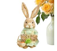 Generico Bunny Figurines | Holiday Straw Animal Sculpture | Easter Bunny Decoration | for Table Centerpiece Indoor Bedroom Desk Bookshelves Entryway