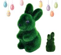 Generico Bunny Garden Statue - Artificial Moss Green Flocked Home Decor,Easter Bunny Garden Decor - for Yard Lawn Outside Porch Door Front Table Corner Indoor Party Spring Offices Room Desk