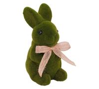 Generico Bunny Garden Statue - Foam Green Moss Figurine Wearing Bow For Decorative Display, Cute Easter Outdoor Garden Statue With Design, Lawn And Yard Ornament For Porch Door Front Table Corner