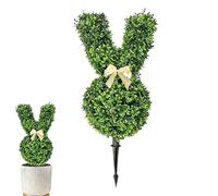 Generico Bunny Shaped Tree - ABS, 21.65x8.66 Inches, Easter Decor, Spring Topiary | Faux Bunny Topiaries with Stake for Garden, Yard, Patio, Backyard, Farmhouse, Lawn, Front Door Decoration