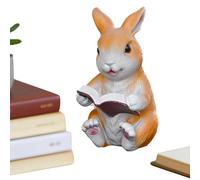 Generico Bunny Statue - Resin Animal Sculpture Decorative,Bunny Reading Book Statue | Bookshelf, Fireplace, Bedside, Table, Office Desk, Living Room, Bedroom