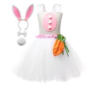 Generico Bunny Tutu Dress - Easter Bunny Costume, Holiday Bunnyy Tutu Skirt With Carrot Bag | Comfortable Wearing Funny Rabbit Tultu Outfit | Holiday Cosplay Costume For Easter, Theme Parties