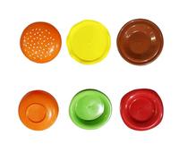 Generico Burger Plates | 6 Pieces Seasoning Plate | Stackable Burger Sauce Bowls Dishwasher Safe | for Ketchup Sushi Snack BBQ Party Appetizer Kitchen Restaurant
