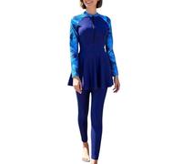 Generico Burkini Nero Blu con Copertura Integrale e Comfort Superiore Costume da Bagno Islamico da Donna, a Maniche Corte, per Surf, Spiaggia, Burkini